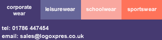 corporate, leisure, school, sportswear